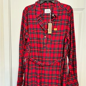 Simply Southern button up flannel dress/tunic with pockets. NWT SIZE  L